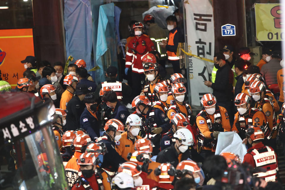 梨泰院推擠意外震驚全球。圖片來源：Getty Images