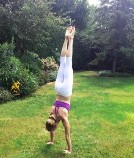 Heidi Kristoffer doing yoga