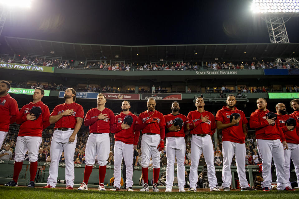 Members of the Boston Red Sox  (Photo by Billie Weiss/Boston Red Sox/Getty Images)