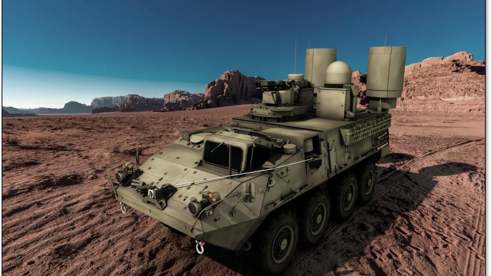 The Terrestrial Layer System is meant to provide troops combined signals intelligence, electronic warfare and cyber capabilities. The in-development tech is seen here in a depiction from Lockheed Martin. (Photo provided/Lockheed Martin)