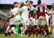 Football Soccer - West Ham United v Liverpool - Barclays Premier League - Upton Park - 2/1/16 Liverpool's Dejan Lovren clashes with West Ham's Cheikhou Kouyate Action Images via Reuters / John Sibley Livepic