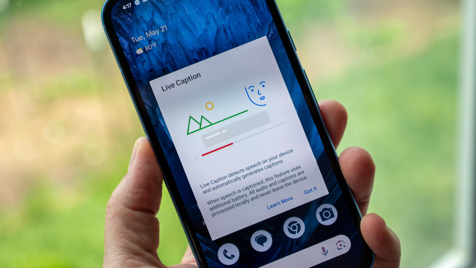 The Google Pixel 8a's Live Captions feature