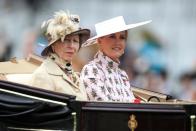 <p>Anne, Princess Royal (left) and her sister-in-law Sophie, Countess of Wessex arrived together at Ascot Racecourse.</p>