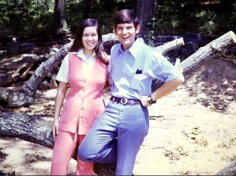 The book's author, Donny Bailey Seagraves, left, and her future husband, Phillip Seagraves, pose in this early 1970s photo.