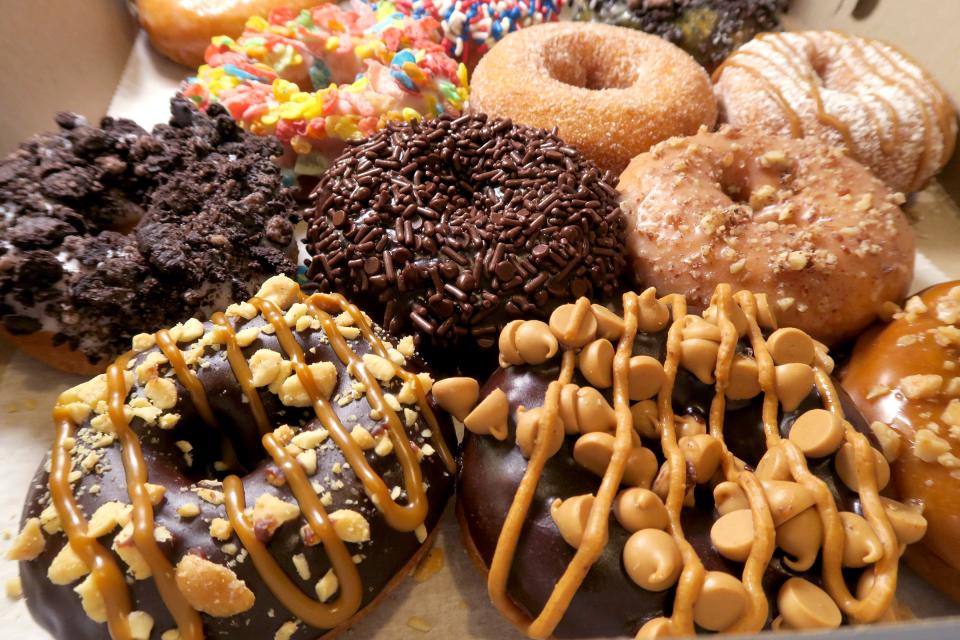 Some of the treats at Top That! Donuts at the Point Pleasant Beach shop Thursday, May 26, 2022.  The business is run by husband-and-wife owners Danielle and Chris Wolowitz.