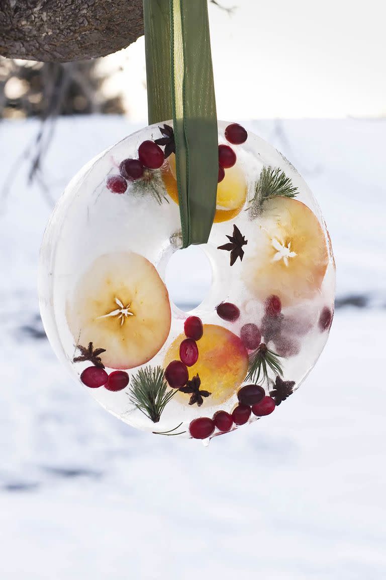 Winter Ice Bird Feeder Wreath