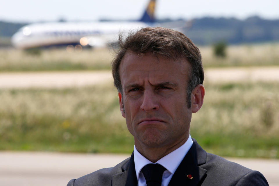 Emmanuel Macron, ici en déplacement à Garon le 2 juin.  