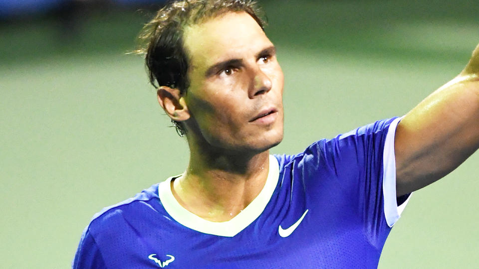 Rafa Nadal in action at the Citi Open in Washington. (Photo by Mitchell Layton/Getty Images)