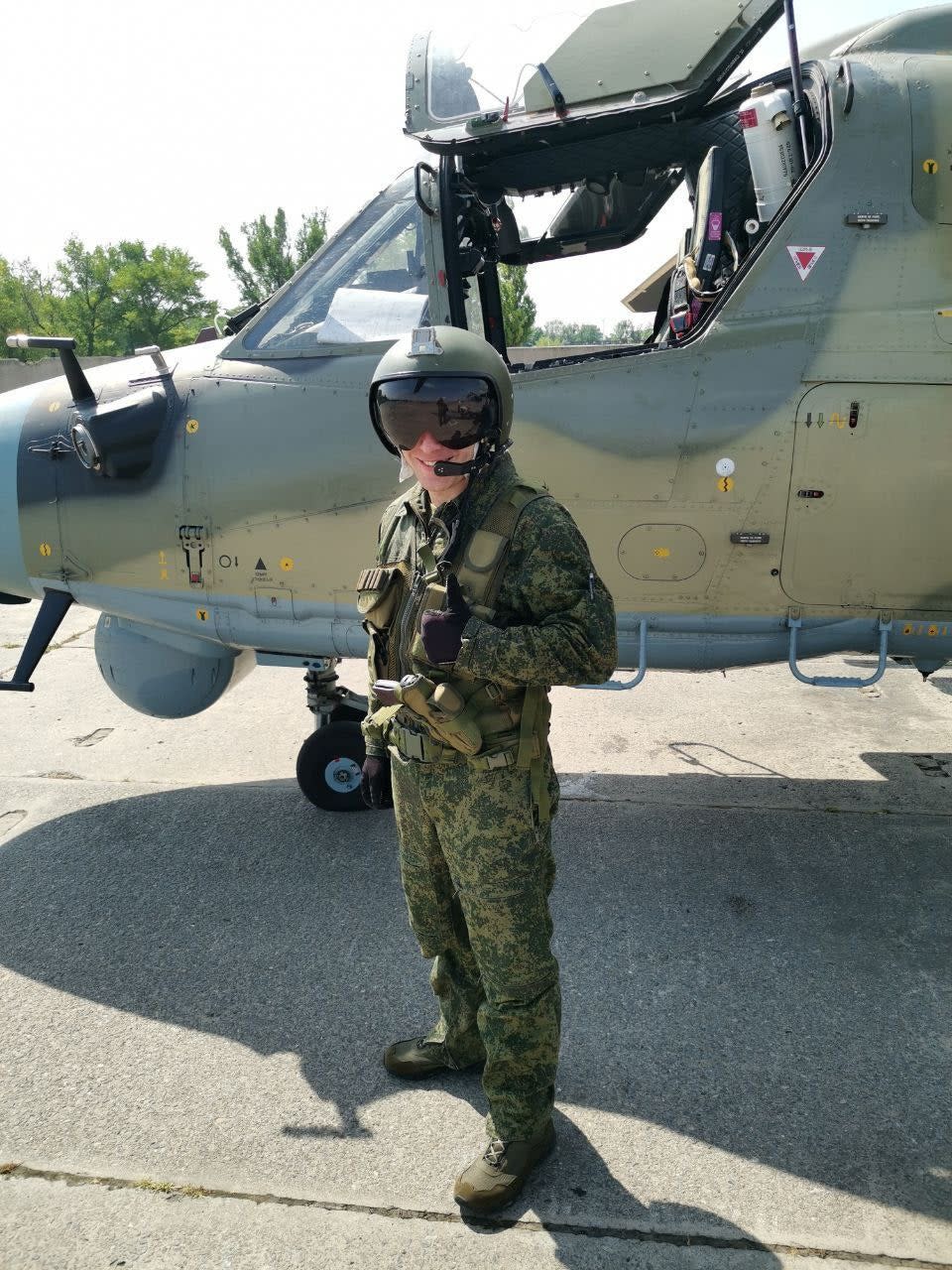 One of a series of photos released by the Fighterbomber Telegram channel on July 14, 2023, showing a Ka-52M with new sensors. <em>Fighterbomber Telegram channel</em>