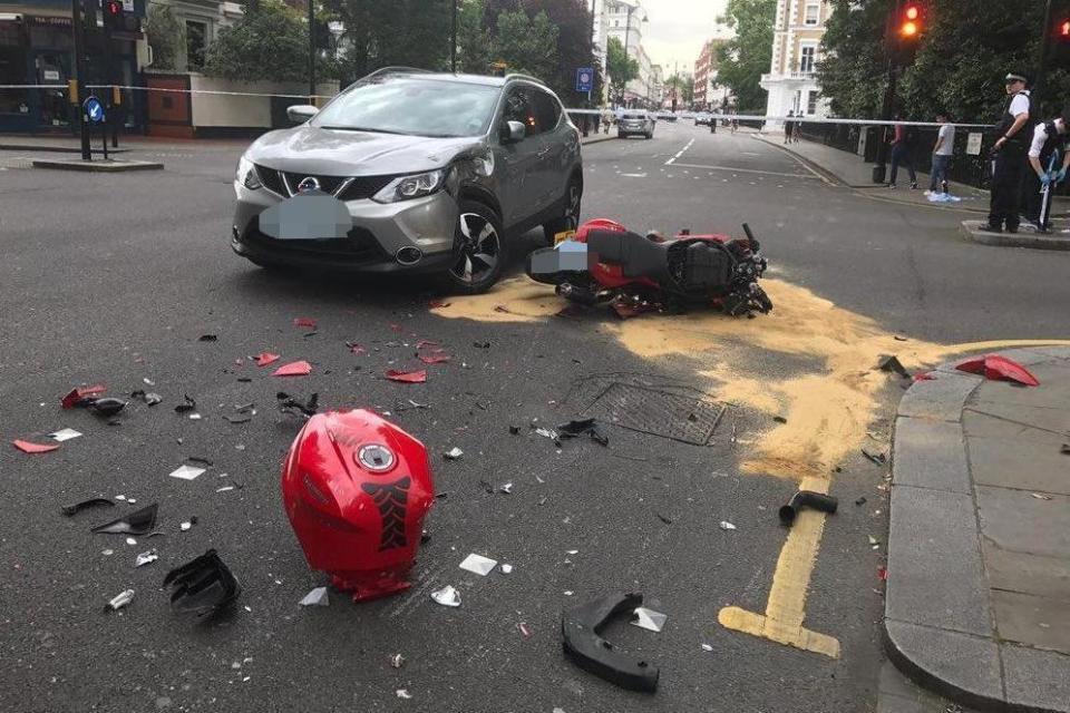 Crash: A man is fighting for life in hospital after a collision in Kensington: Kensington and Chelsea MPS