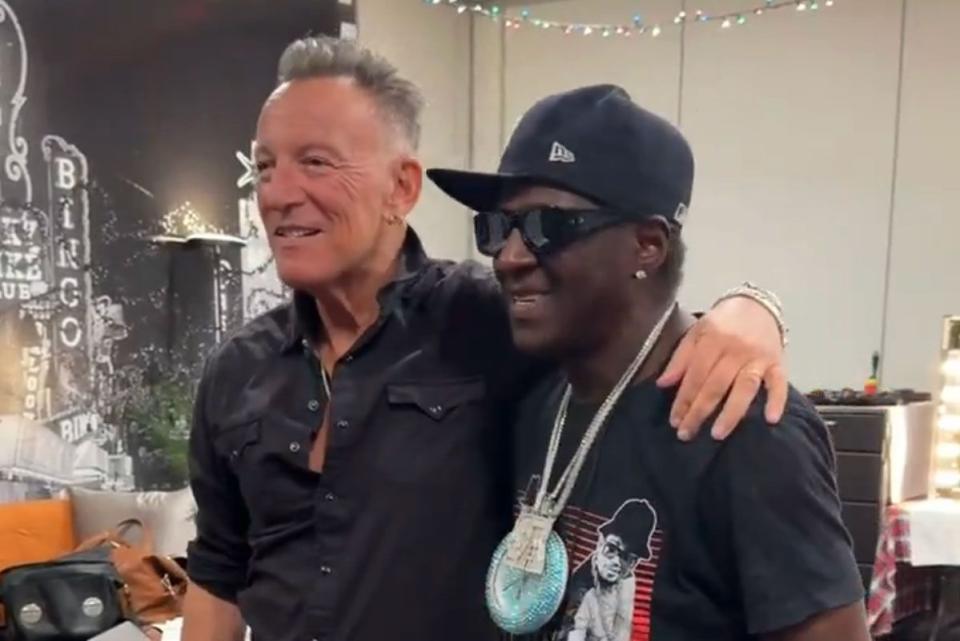 <p>Flavor Flav/X</p> Bruce Springsteen and Flavor Flav in Las Vegas