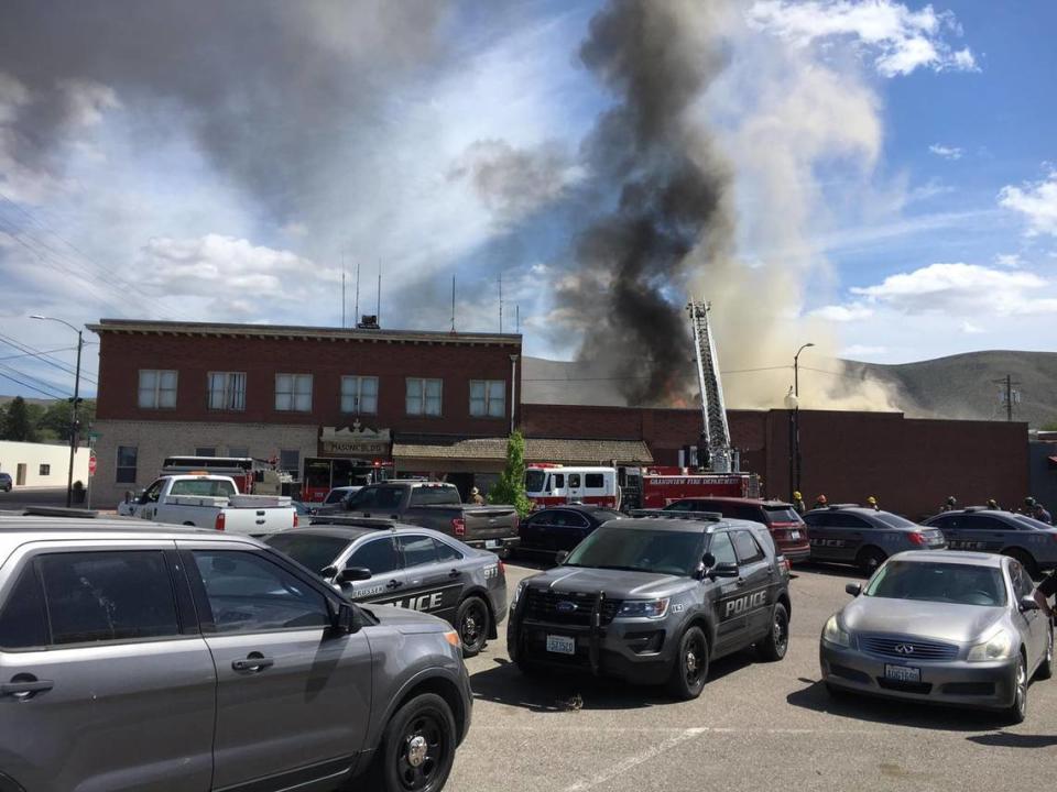 A three-alarm fire destroyed a Prosser meat shop and damaged other buildings, including the police department and city hall, in May 2021.