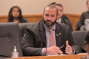 State Rep. Adam Schwadron, R-St. Charles, speaks March 28, 2022, during a hearing of the House Health and Mental Health Policy Committee.