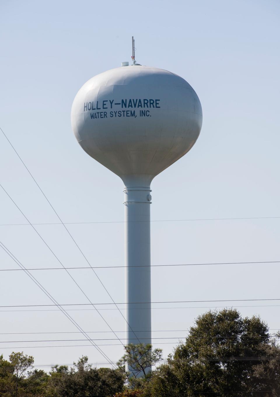 A Holley-Navarre Water System tower in Santa Rosa County on Monday, Nov. 8, 2021.