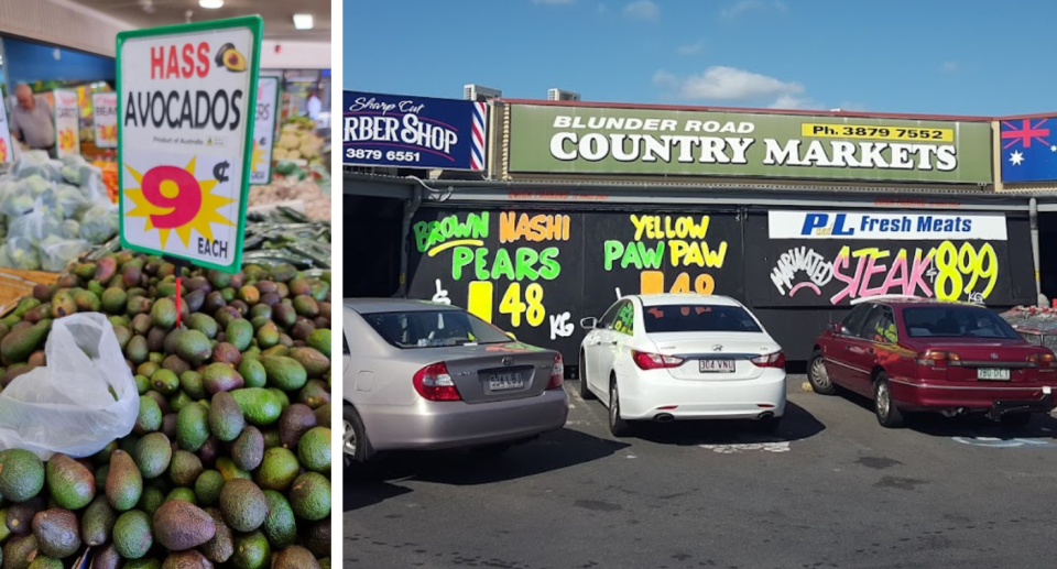 Avocados on sale at Queensland fruit market