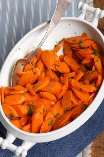<p>Forget about the turkey! With a hint of spice and sweetness, these Instant Pot carrots will be the hit of your Thanksgiving table.</p><p><em><a href="https://www.goodhousekeeping.com/food-recipes/a28818430/maple-ginger-glazed-carrots-recipe/" rel="nofollow noopener" target="_blank" data-ylk="slk:Get the recipe for Maple-Ginger Glazed Carrots »;elm:context_link;itc:0;sec:content-canvas" class="link ">Get the recipe for Maple-Ginger Glazed Carrots »</a></em></p><p><strong>RELATED: </strong><a href="https://www.goodhousekeeping.com/holidays/thanksgiving-ideas/g1379/make-ahead-thanksgiving-appetizers/" rel="nofollow noopener" target="_blank" data-ylk="slk:40 Easy Thanksgiving Appetizers to Win Turkey Day;elm:context_link;itc:0;sec:content-canvas" class="link ">40 Easy Thanksgiving Appetizers to Win Turkey Day</a></p>