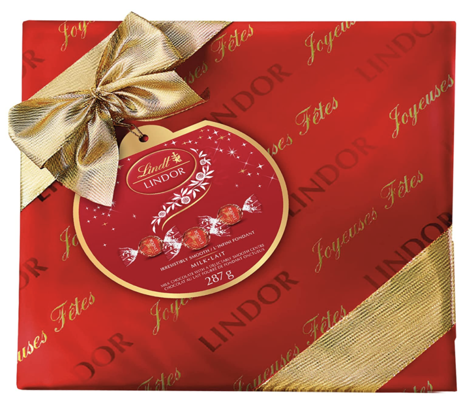 Lindt Lindor Milk Chocolate Truffles in red box (Photo via Amazon)