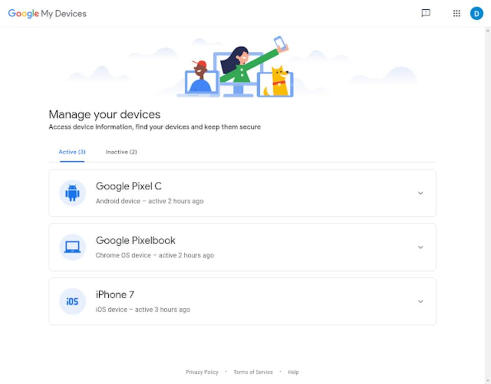 Google manage my devices