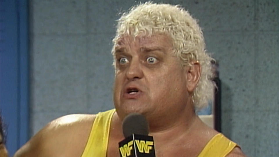 Dusty Rhodes looking intense in interview.