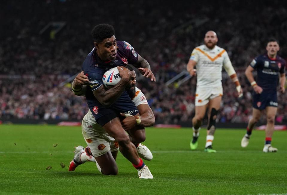 Kevin Naiqama scored two tries as St Helens won the Grand Final (Martin Rickett/PA) (PA Wire)