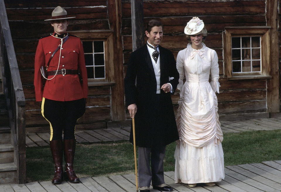 <p>They visited Fort Edmonton and posed in Klondike style outfits next to a Canadian Mountie.</p>