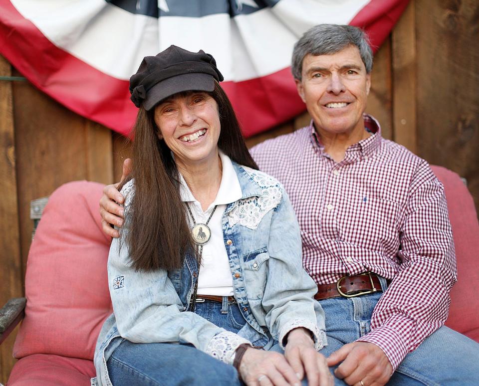 Wayne Westcott and his high school sweetheart, Claudia, at home in Abington on Wednesday, Oct. 20, 2021.