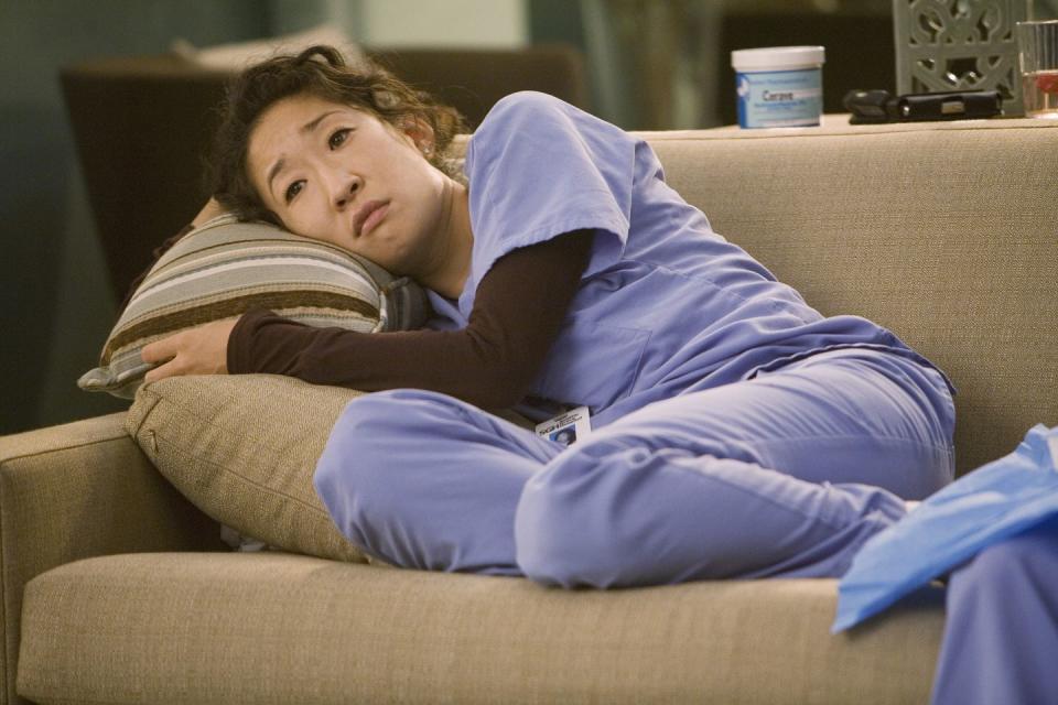 Sandra Oh was the one who came up with the idea for Christina's can't-stop-crying breakdown