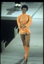 <p>Go-go boots-like the bright orange pair that Paula Kelly wore to the 41st Academy Awards-were popularised in the mid-'60s and remained a trend through the end of the decade. </p>