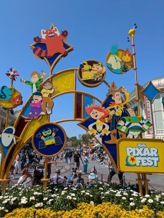 Pixar Fest display at Disneyland taken with Google Pixel 8a.