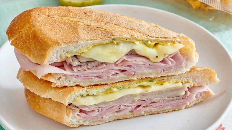 Cuban sandwich on plate