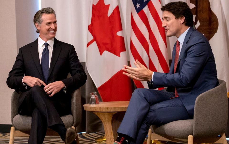 Newsom also held talks with Justin Trudeau earlier this month