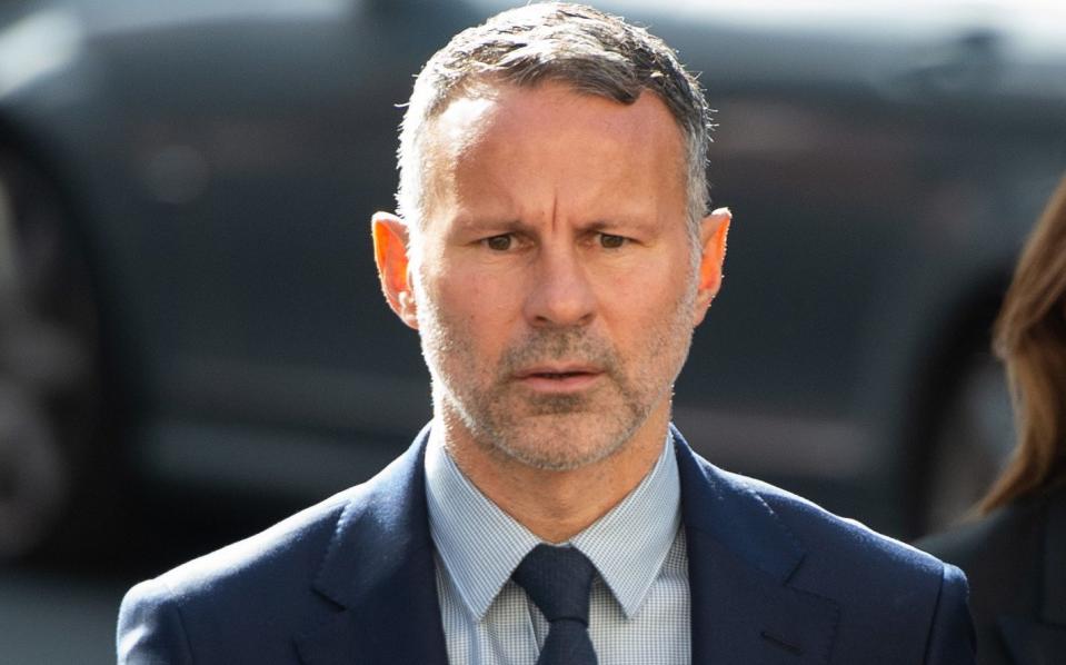 Former Manchester United footballer Ryan Giggs arrives at the Crown Court