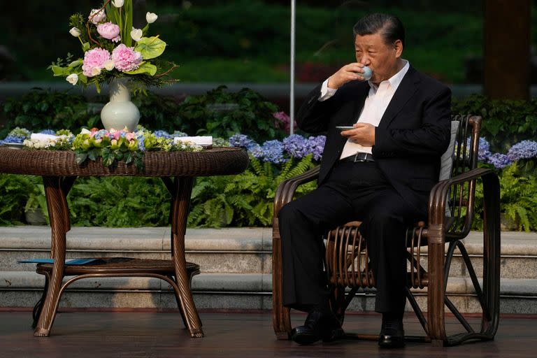 El presidente chino, Xi Jinping, en Guangzhou. (Thibault Camus / POOL / AFP)