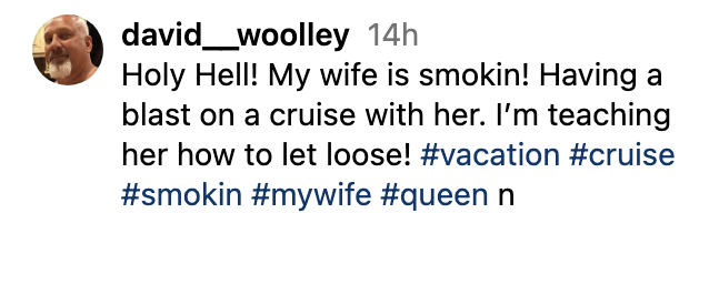Christine Brown Is Called Smokin by Husband David Woolley as They Let Loose on Cruise