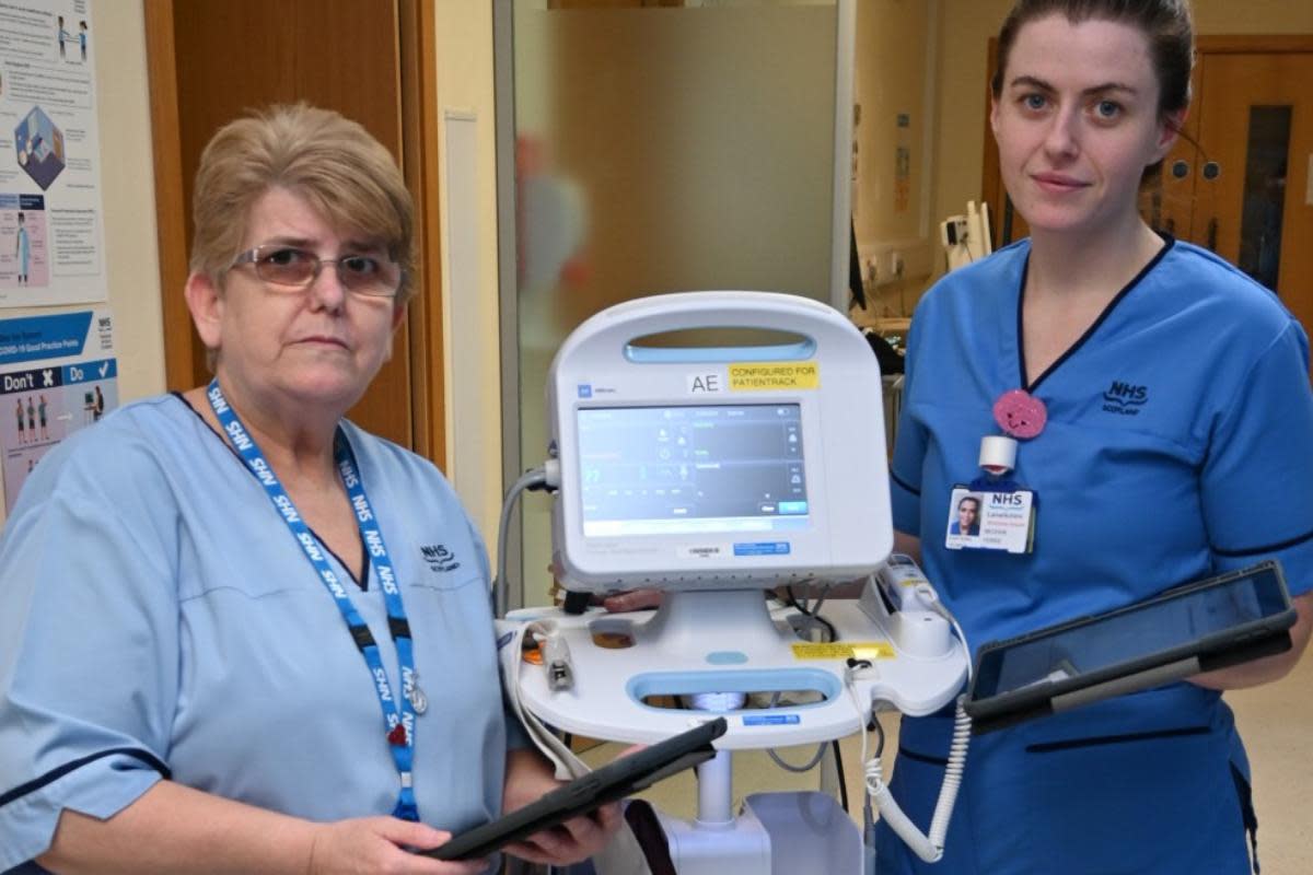 Clinical support worker Kate Stevenson (left) and staff nurse Meghan Ferrie <i>(Image: NHS Lanarkshire)</i>
