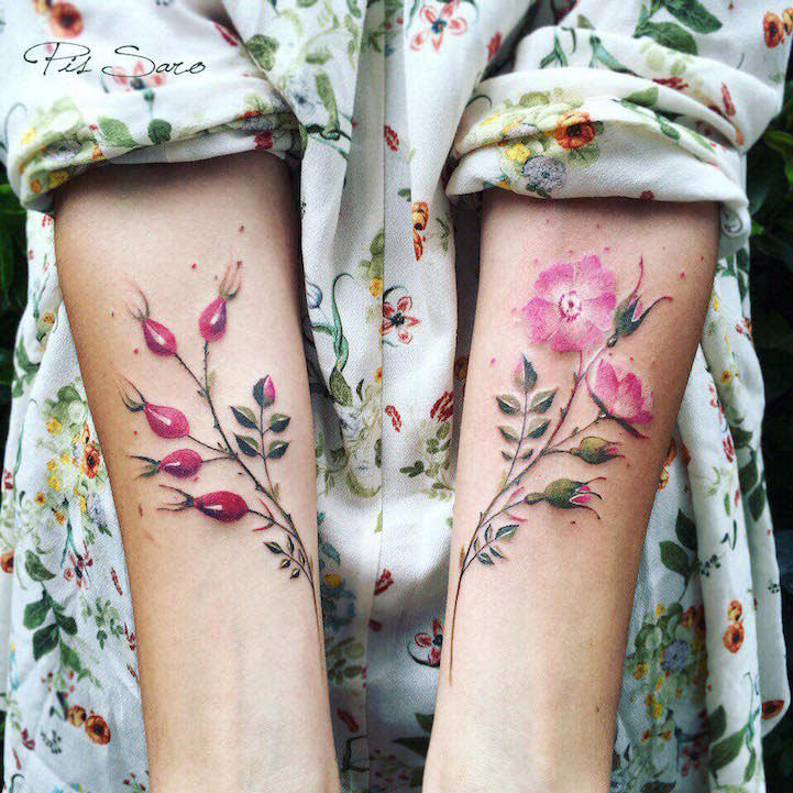 These flower tattoos by brilliant artist Pis Saro will make you want to cover your body