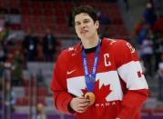 <p>Sidney Crosby helped Canada to back-to-back gold medals in Vancouver and then in Sochi. Crosy also captained the Pittsburgh Penguins to Stanley Cups in 2016 and 2017, winning MVP honors both years as well. </p>