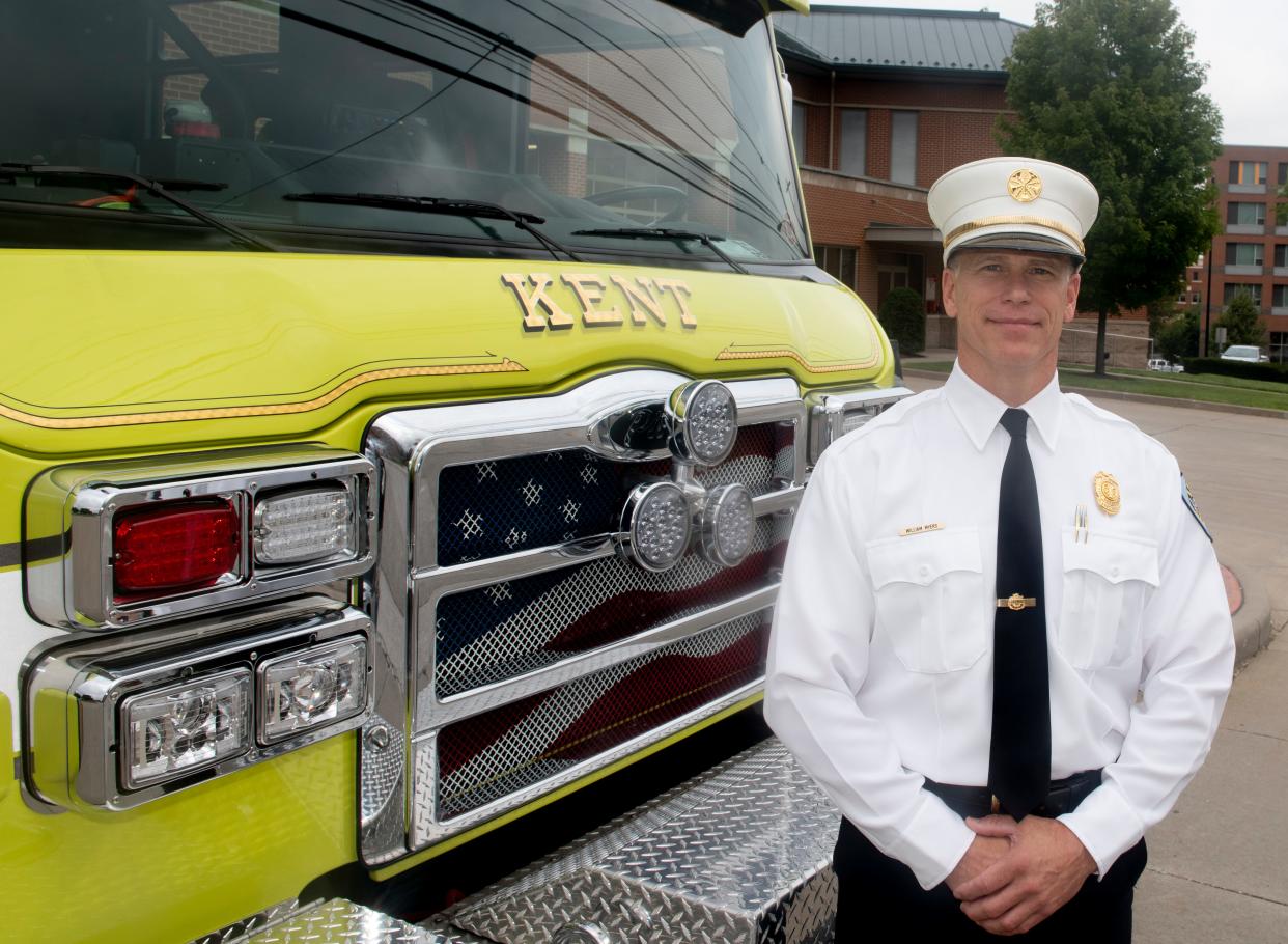 Kent Fire Department Chief Bill Myers at Kent Fire Station 1 at 320 S Depeyster St.