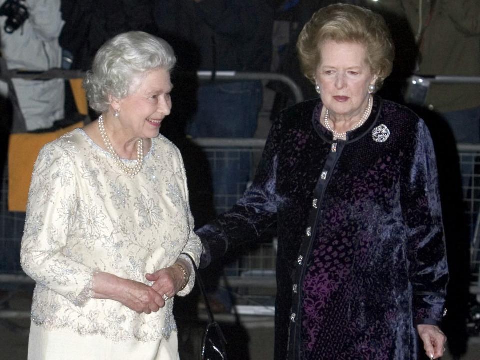 Queen Elizabeth and Margaret Thatcher in 2005