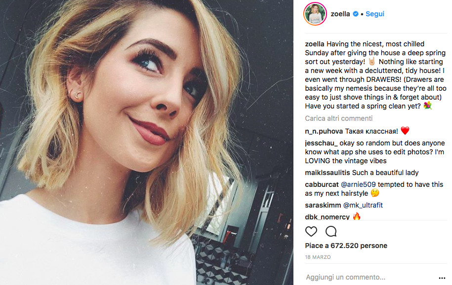 <p>Per la britannica Zoe Sugg, fashion e beauty blogger da 11,1 milioni di seguaci, bisogna sborsare 14mila dollari. (Instagram) </p>