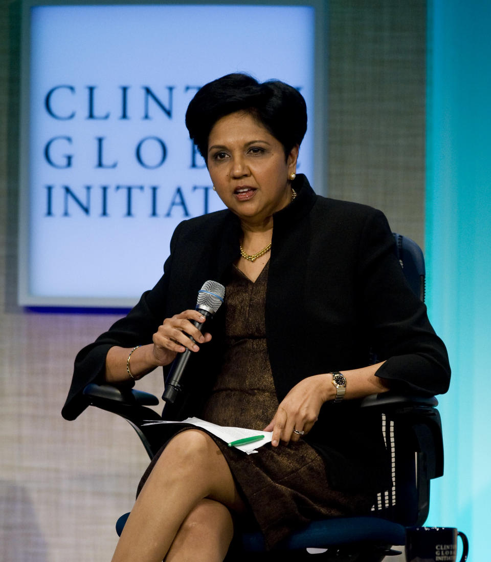 <p><b>Indra Nooyi</b></p> <br><p>Company: PepsiCo</p> <br><p>Age: 57</p> <br><p>PepsiCo's 22-brand multinational reach extends beyond soda to Gatorade, Lay's potato chips, Quaker Oats and Tropicana juice. Indra Nooyi has been CEO since 2006, and she assumed a chairman role a year later. During her tenure, Nooyi has become known for buoying company earnings and repositioning the brand's association with sugar-laden refreshments to healthier products such as Sabra hummus and Naked Juice. </p> <br><p>Career Lesson: There is no traditional pathway to career achievement. Nooyi's career has been eclectic, with positions that range from vice president and director of corporate strategy and planning at Motorola, to product manager at Johnson & Johnson and lead guitar in an all-women rock band in her hometown of Madras, India. </p>