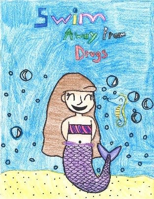 Quinn Gillespie of James McDivitt Elementary School in Old Bridge was a finalist for artwork on "Fun Things to Do Instead of Drugs."