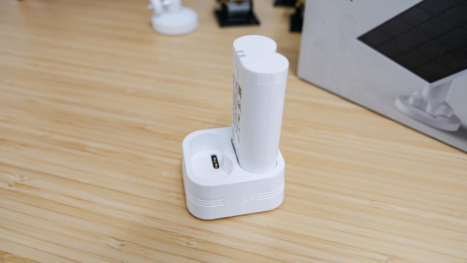 Wyze Battery Cam Pro sitting on desk