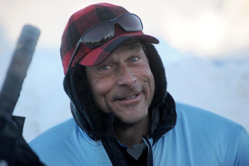 Martin Buser is second into the Unalakleet checkpoint during the 2014 Iditarod Trail Sled Dog Race on Saturday, March 8, 2014. (AP Photo/The Anchorage Daily News, Bob Hallinen)