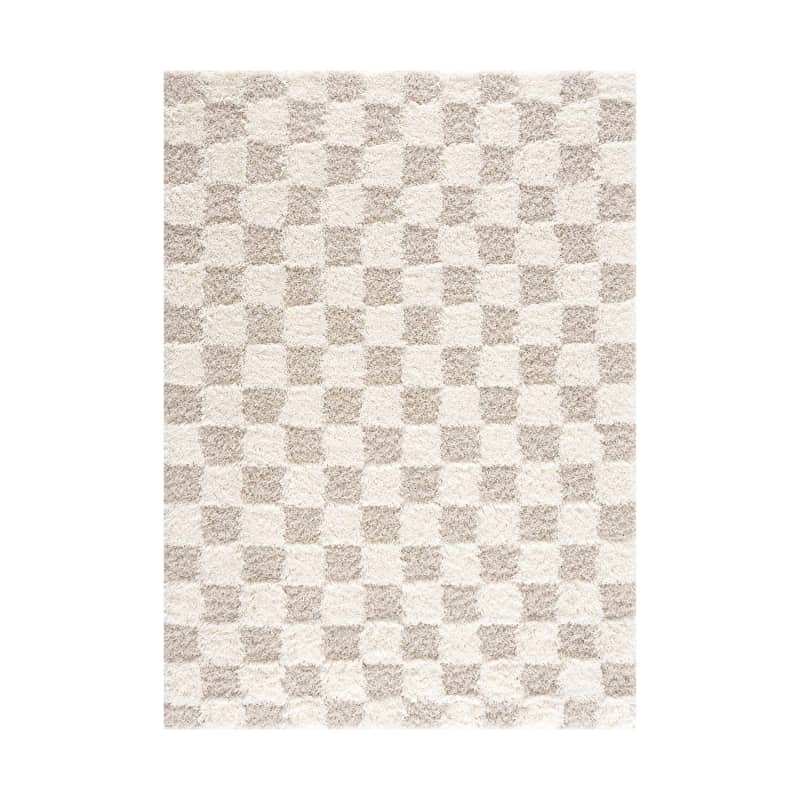 Atira Light Checkered Area Rug, 5'x7'