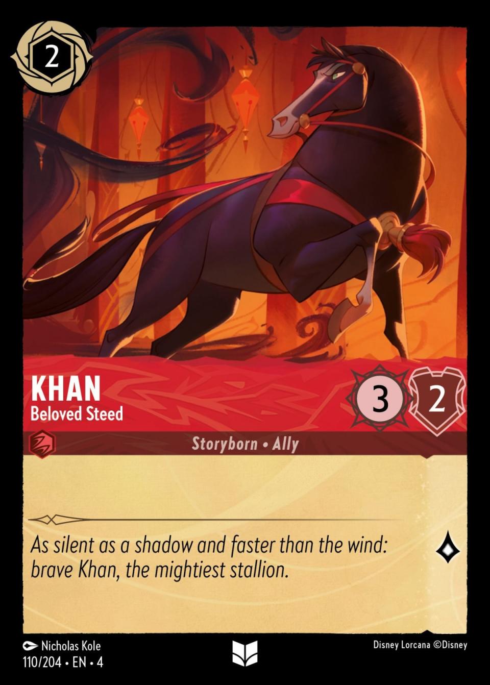 A Disney Lorcana Khan card from Ursula's Return