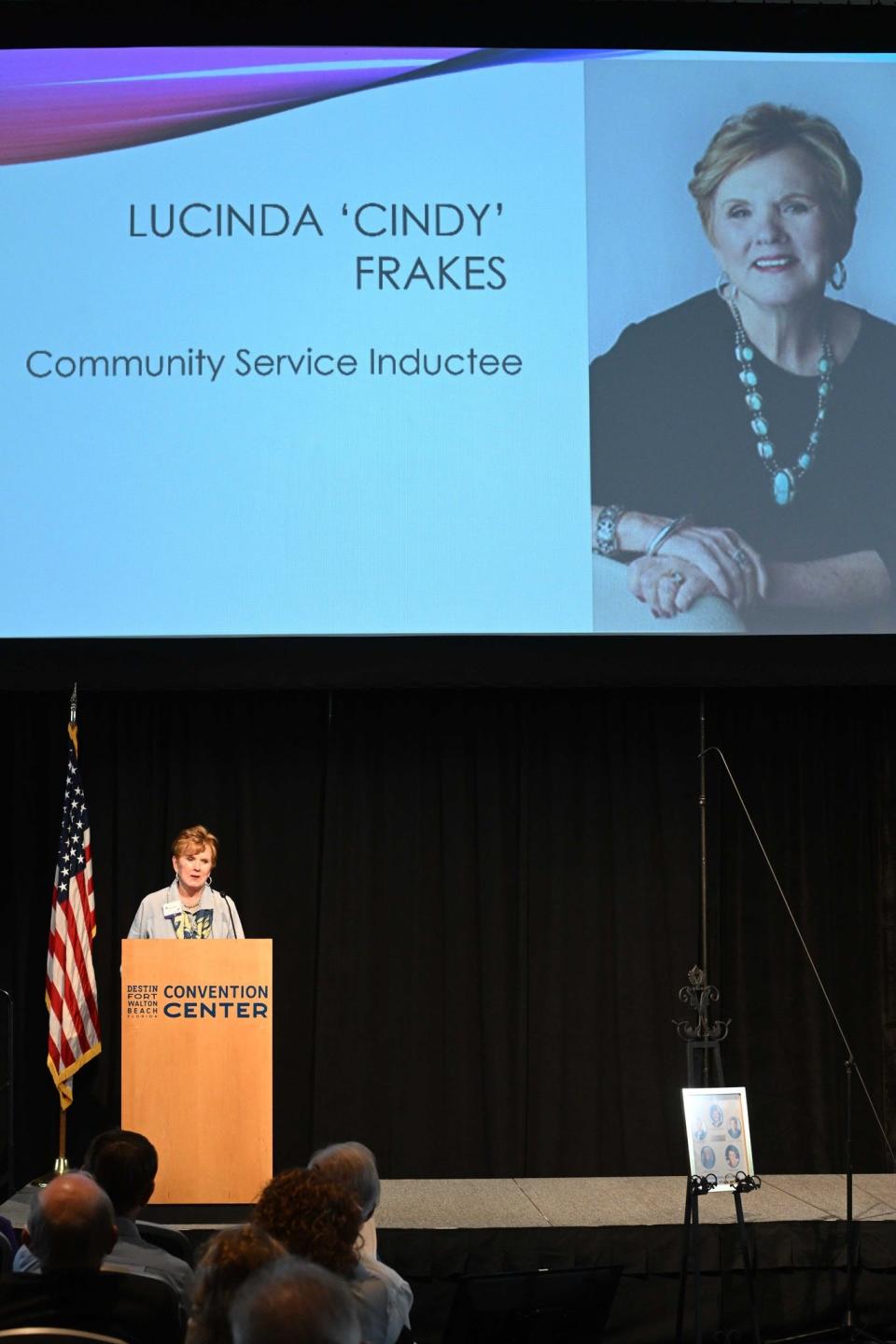 Cindy Frakes was the Community Service inductee. A longtime real estate agent and advocate for women.