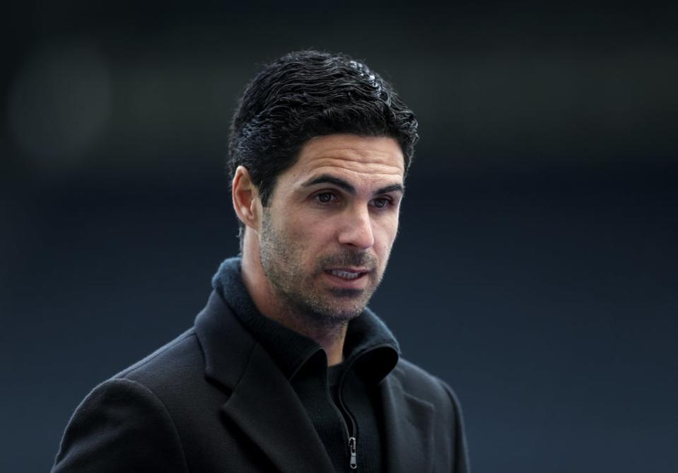 Mikel Arteta is haunted by Arsenal missing out on Champions League qualification despite their final-day 5-1 thrashing of Everton (Lee Smith/PA Images). (PA Archive)