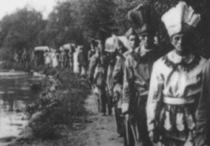 Akron movie extras dress up like American Indians in 1915 for a flashback sequence in “The Portage Trail.”