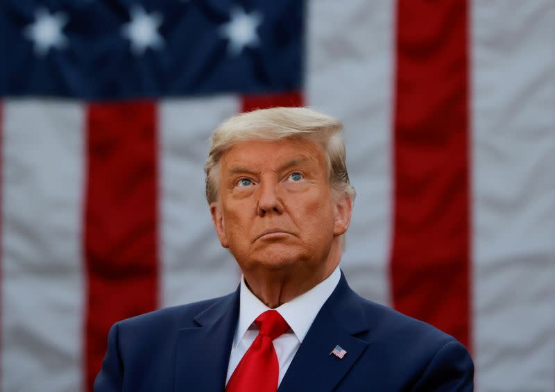 FOTO DE ARCHIVO: El presidente de los Estados Unidos Donald Trump durante un evento de la Casa Blanca en Washington, EEUU, el 13 de noviembre de 2020